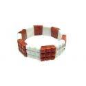 Pulsera Coral Bicolor Cuadros