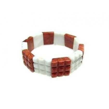 Pulsera Coral Bicolor Cuadros