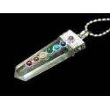 Quartz with Chakras Point Pendant
