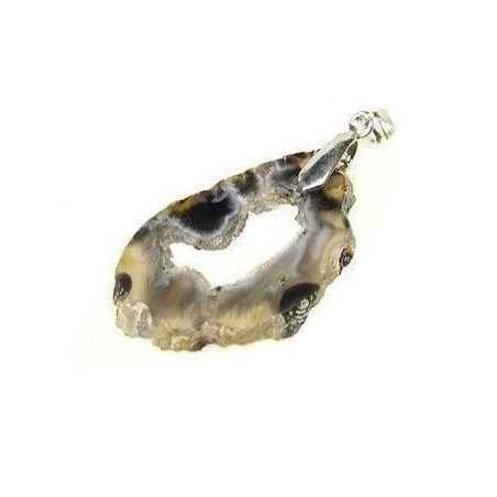 Agate Geodina Medallion Pendant