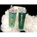Green Quartz with Chakras Point Pendant