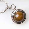 GEMINI Zodiac Keychain Tiger's Eye Ball