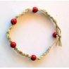 Pulsera Cáñamo Bola Jaspe Rojo