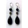 Black Onyx Faceted Tear Earrings