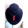 Pendentif Corail Rouge Naturel avec Cordon