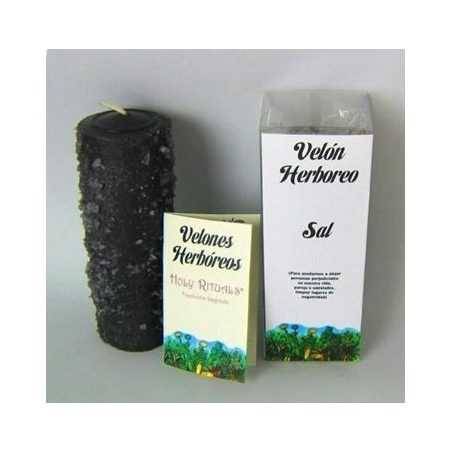 Velón Herbóreo Negro con Sal