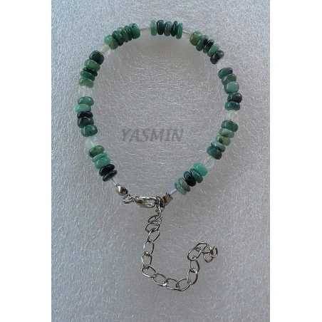 Pulsera Esmeralda Lenteja con Piedra Luna