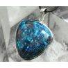Cabochon Shattuckite Pendant Sterling Silver