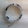 Bracelet Quartz avec Tourmaline Boule Facettée 6 mm.