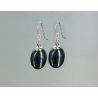 Boucles d'Oreilles Shungite en Argent mod. Graine
