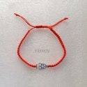 Red Bracelet with Hand of Fatima Macrame Adjustable