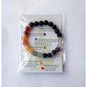 7 Chakras Shungite Bracelet 8 mm. Ball
