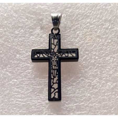 Pendentif Croix Chrétienne en Acier Inoxydable