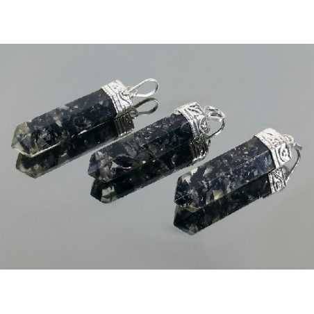 Black Tourmaline Orgonite Tip Pendant