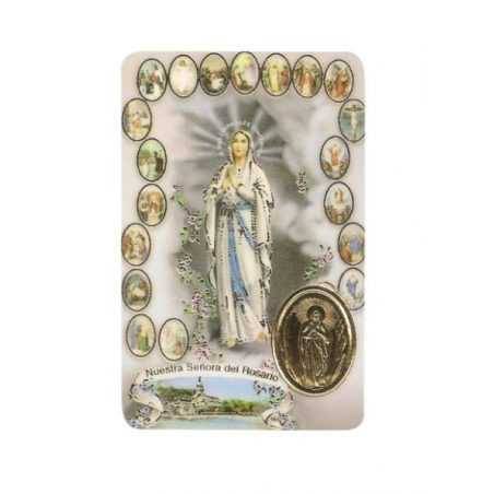 Our Lady of Rosary Print with Medal