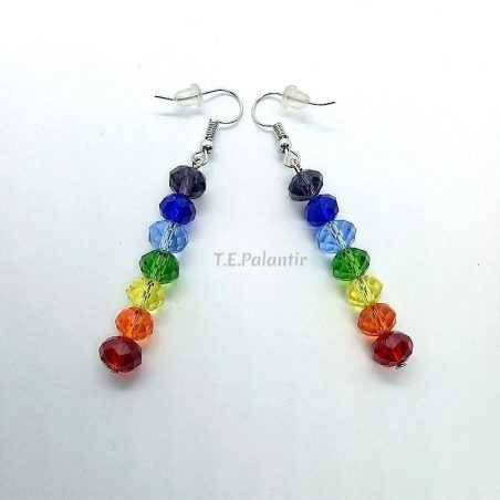 Boucles d'Oreilles 7 Chakras Crochet "Hippie"