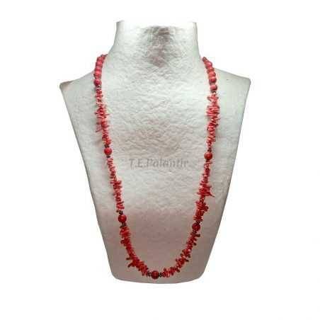 Collier Corail Rouge Boules et Granulés