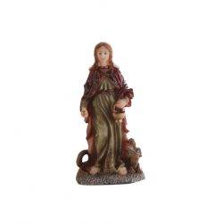 Sainte Marthe, figurine en marbre de 11 cm. D'hauteur. Patron des bonnes et des cuisiniers.