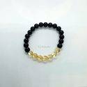 Bracelet en Obsidienne Noire et Quartz Citrine