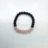 Bracelet en Obsidienne Noire et Quartz Rose