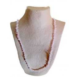 Collier Chip Long Quartz Rose