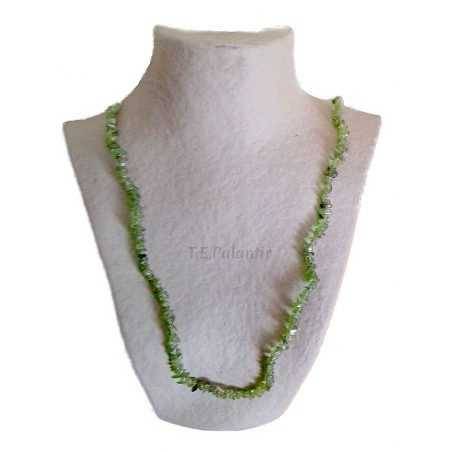 collar chip de olivino largo 90 cms.
