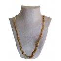 Collier Chip Long Calcite Jaune