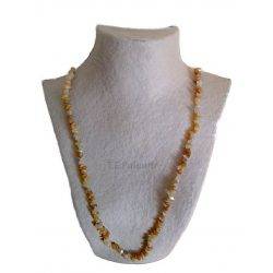 Long Chip Yellow Calcite Necklace