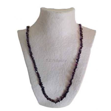 collar chip de granate largo 90 cms.