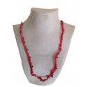 collar de chip de coral rojo largo 90 cms.