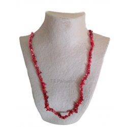 collar de chip de coral rojo largo 90 cms.