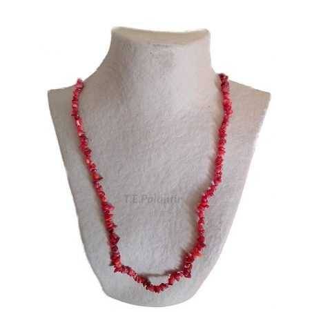 Collier Chip Long Corail Rouge