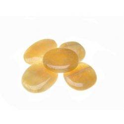 Pierre Roulée Plate Calcite Jaune