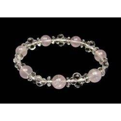 Bracelet Trèfle Quartz - Boule Quartz Rose
