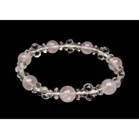 Bracelet Trèfle Quartz - Boule Quartz Rose