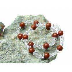 Pulsera Trébol Cuarzo - Bola Jaspe Rojo