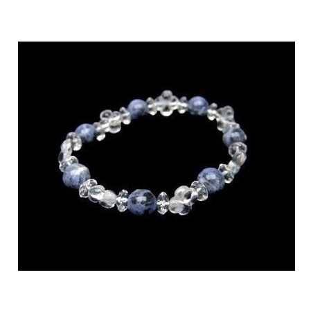 Bracelet Trèfle Quartz - Boule Sodalite