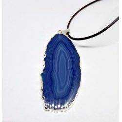 Blue Agate Veneer Pendant
