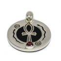 Ankh Pendant Onyx Sterling Silver 1,57 inch.