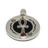 Ankh Pendant Onyx Sterling Silver 1,57 inch.