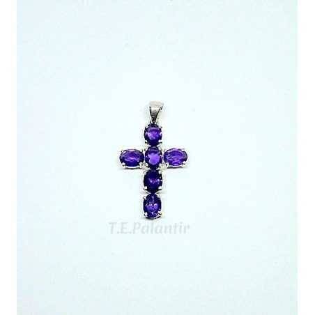 Sterling Silver Amethyst Cross Pendant