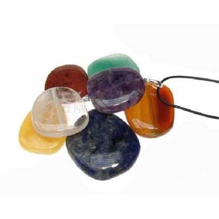 Interchangeable Flat Polished 7 Chakras Pendant