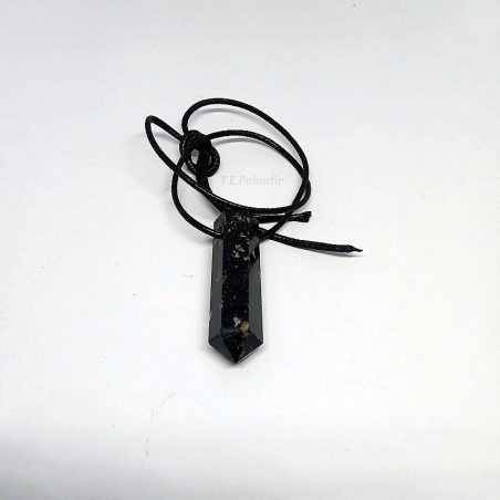 Pendentif Générateur Tourmaline Noire (Pointe Hexagonale)