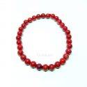 pulsera coral rojo bola 6 mm