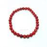 Pulsera Coral Rojo Bola 6 mm.