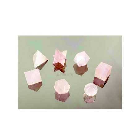 Chakras 7 Solides de Platon Quartz Rose