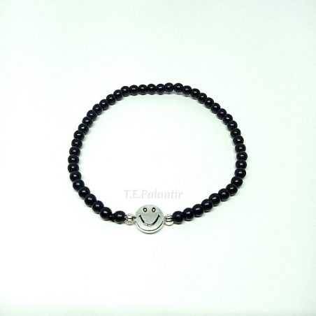 Bracelet Smiley Boule Howlite 4 mm. - 1