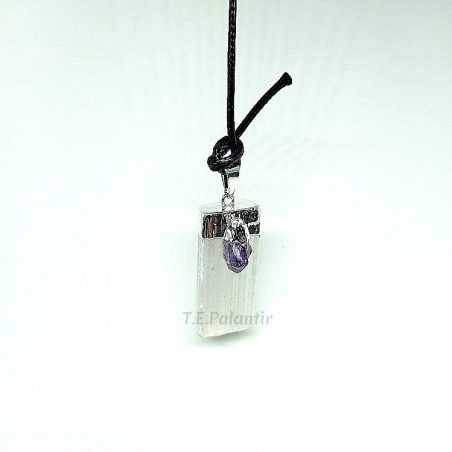 Pendentif Sélénite Avec Pointe Améthyste Prominer - 1