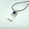 Selenite Pendant with Amethyst Tip