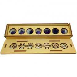 solidos platónicos de amatista, estuche de 7 formas poliédricas